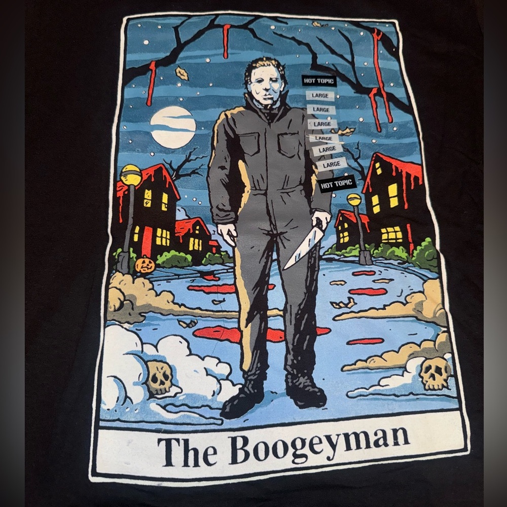 Large black short sleeve T-shirt by John Carpenters Halloween